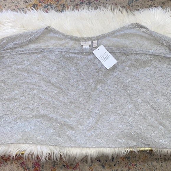 Logo by Lori Goldstein Lace Cover Up Top Chiffon Long sleeves size  XL/1X Rare - Picture 7 of 15